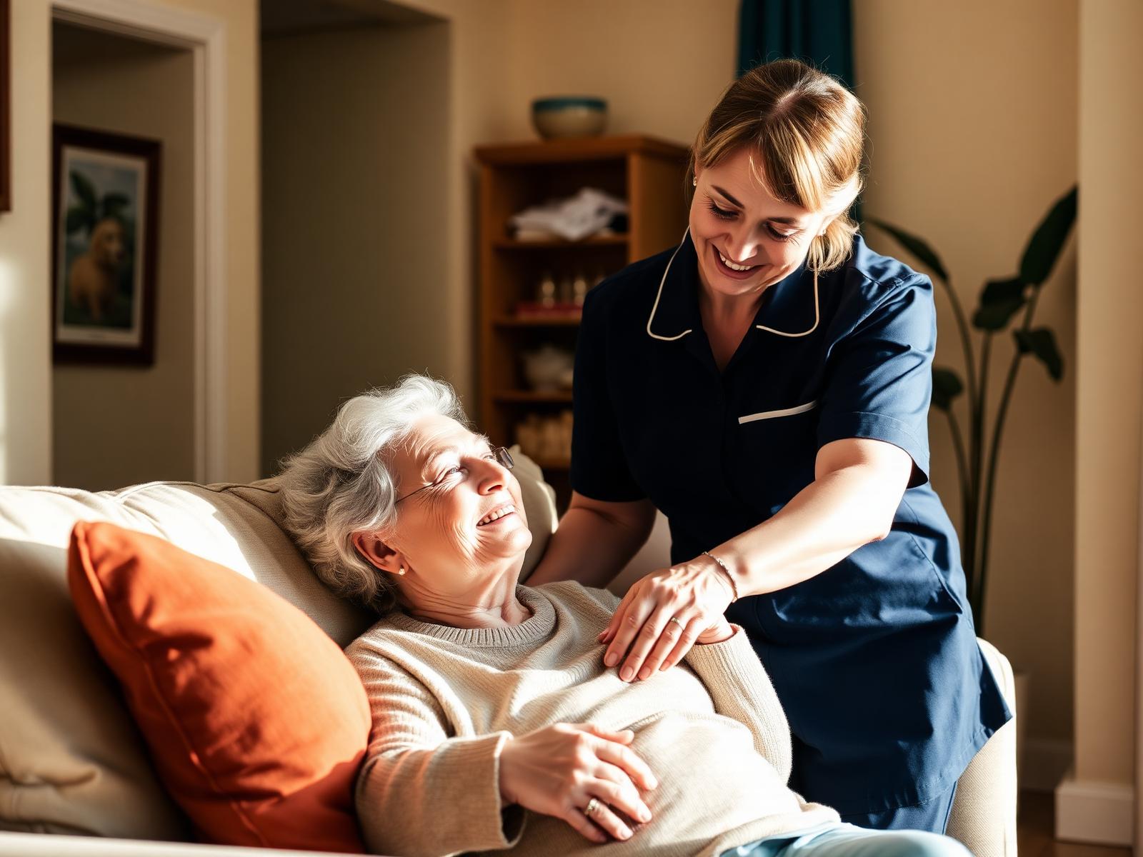A Complete Care Support carer with a client at home in Birmingham